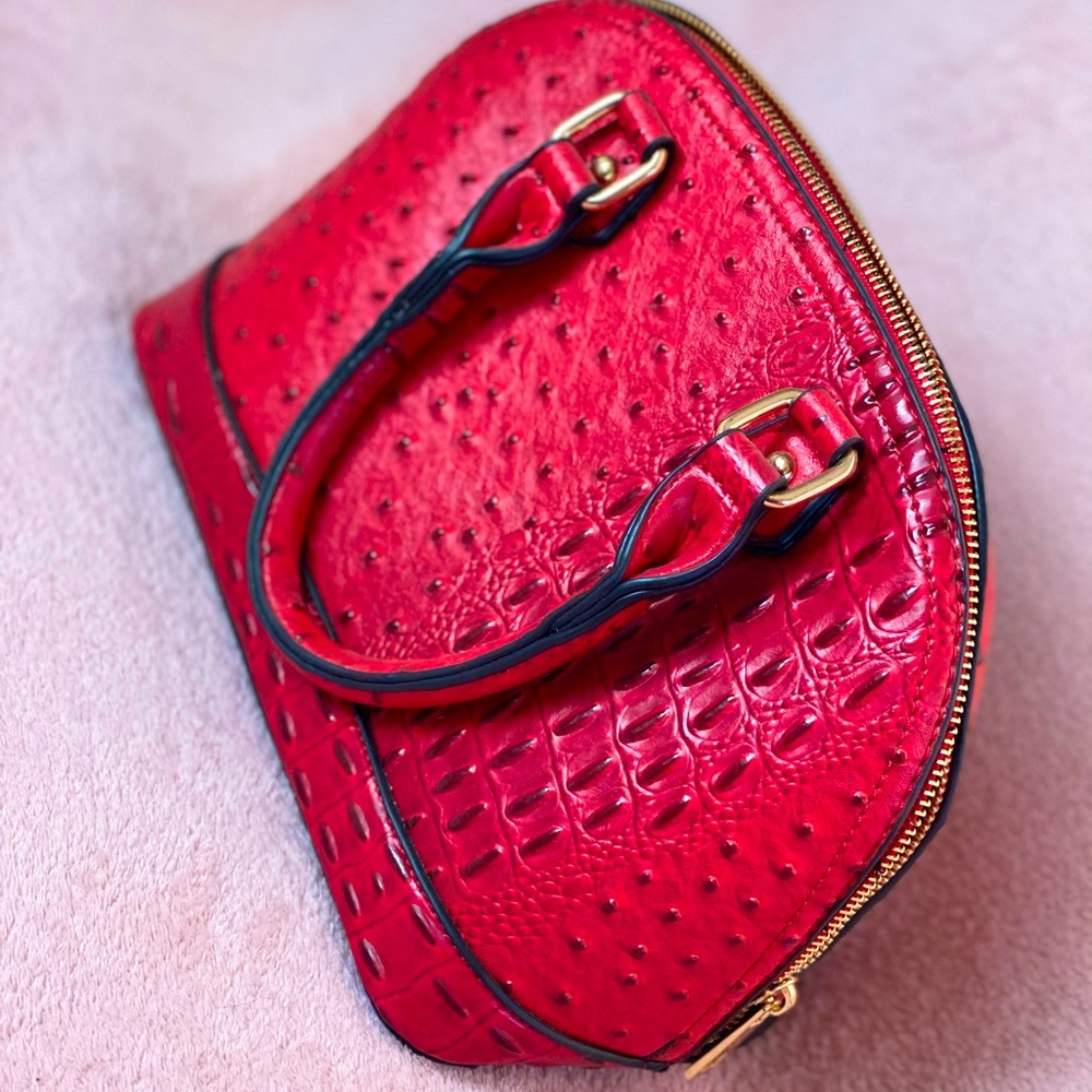 Red Vegan leather purse